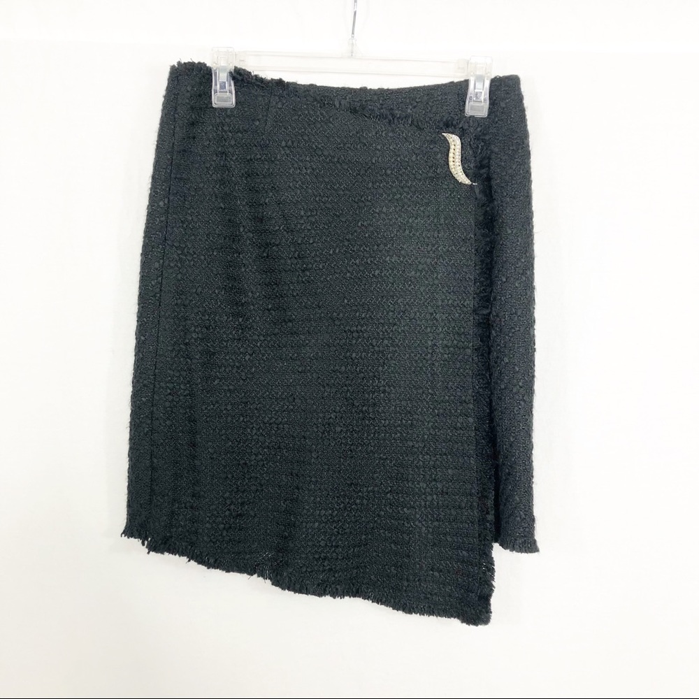 NEW INC International Concepts Tweed Asymmetrical Knee Length Skirt, Size 6